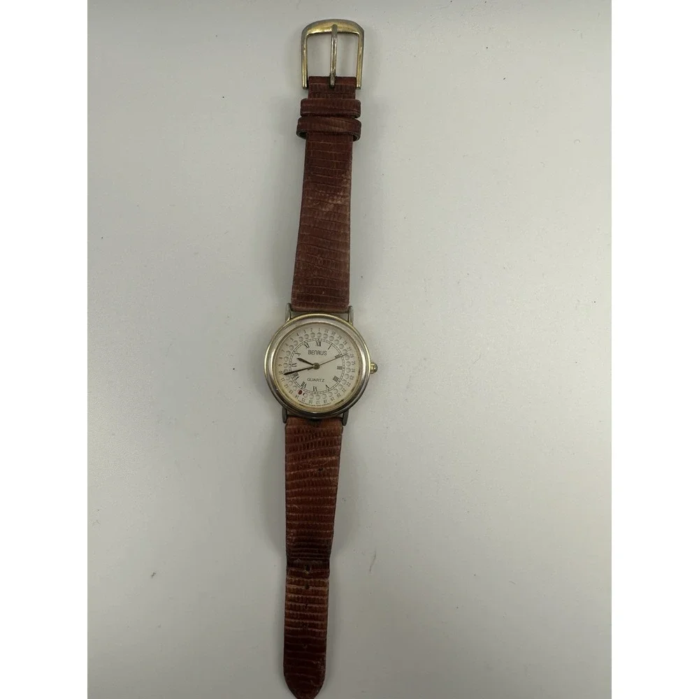 Benrus Mens‎ Calendar Watch New Battery 31MM 6.75